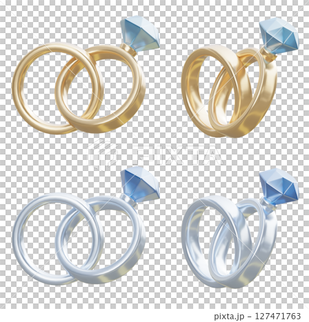 Diamond Wedding engagement Ring 3D Graphic 127471763