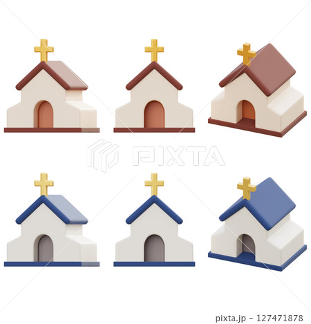 church cathedral Cartoon Style 3D Icon church cathedral Cartoon Style 3D Icon 127471878