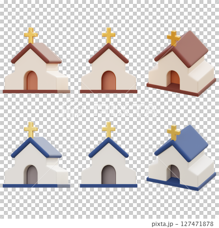 church cathedral Cartoon Style 3D Icon church cathedral Cartoon Style 3D Icon 127471878