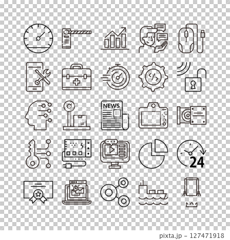 device artificial intelligence technology icon set device artificial intelligence technology icon set 127471918