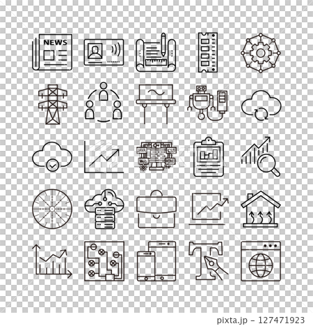 device artificial intelligence technology icon set 127471923