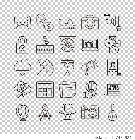 device artificial intelligence technology icon set device artificial intelligence technology icon set 127471924