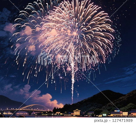 夏の思い出 夜空の花火 夏の思い出 夜空の花火 127471989