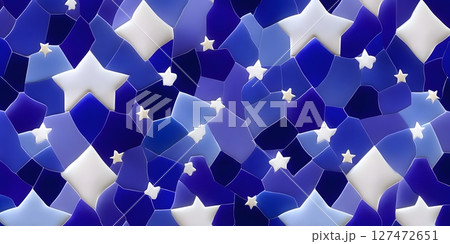 A captivating mosaic pattern featuring various shades of blue and white star shapes, creating a visually appealing abstract design suitable for creative projects. A captivating mosaic pattern featuring various shades of blue and white star shapes, creating a visually appealing abstract design suitable for creative projects. 127472651
