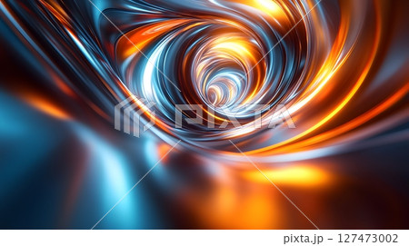 Abstract Swirl Tunnel with Glowing Light 127473002