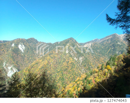 山から見た秋の山の風景 山から見た秋の山の風景 127474043