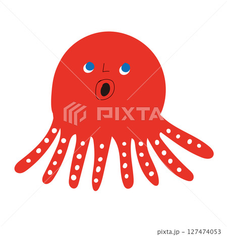 赤いタコのイラスト 127474053