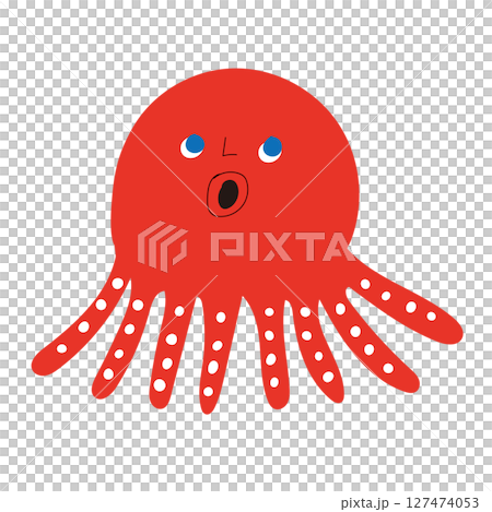 赤いタコのイラスト 127474053