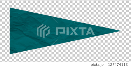 Green crumpled paper arrow isolated on transparent background 127474118