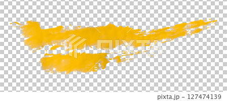yellow watercolor background. Artistic hand paint. Isolated on transparent background. 127474139