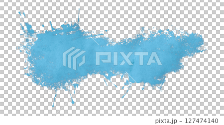 Light blue watercolor background. Artistic hand paint. Isolated on transparent background. 127474140