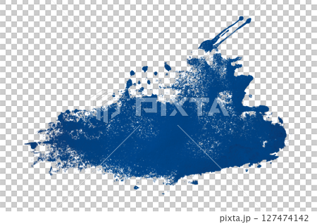 blue watercolor background. Artistic hand paint. Isolated on transparent background. 127474142