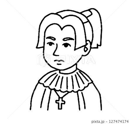 江戸時代に活躍した男性の手描きイラスト 江戸時代に活躍した男性の手描きイラスト 127474174