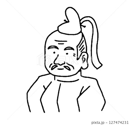 江戸幕府初代将軍の手描きイラスト 江戸幕府初代将軍の手描きイラスト 127474231