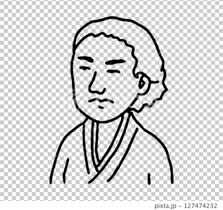 Hand-drawn illustrations of patriots active during the late Edo period Hand-drawn illustrations of patriots active during the late Edo period 127474232