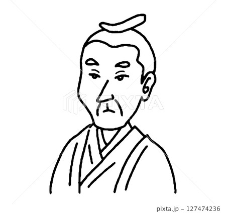 江戸時代に活躍した男性の手描きイラスト 127474236