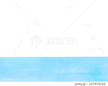 青い海と白い雲のイラスト 127474249