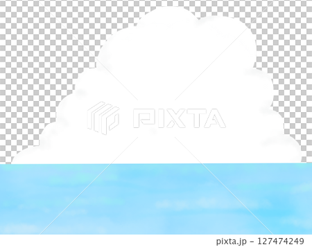 青い海と白い雲のイラスト 127474249