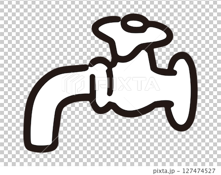 Hand-drawn illustration of a faucet 127474527