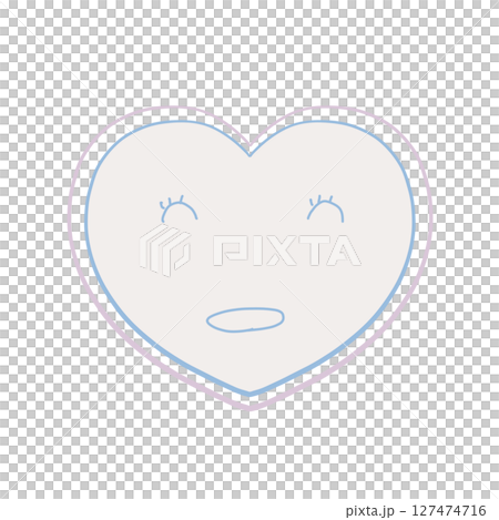 Hand-drawn heart (soft lavender x soft blue x milky white) 127474716