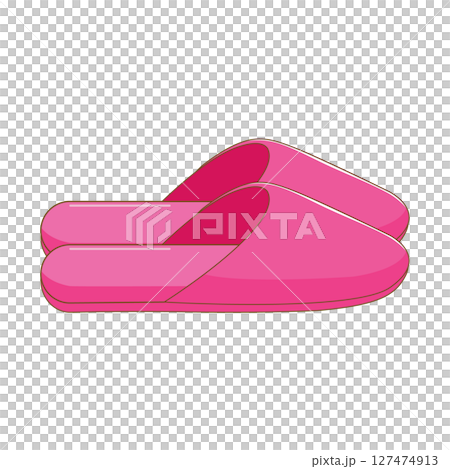 Simple illustration material of red slippers 127474913