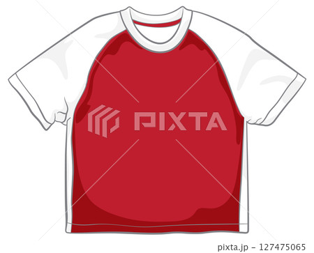 Red and White Baseball T-Shirt Illustration 127475065