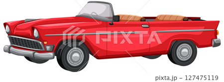Classic Red Convertible Vector Illustration Classic Red Convertible Vector Illustration 127475119