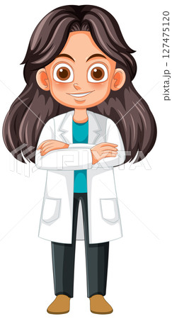 Confident Female Scientist Illustration Confident Female Scientist Illustration 127475120