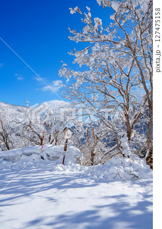 250317秋山郷の雪景色（快晴） 127475158