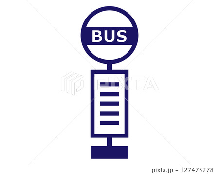 バス停のマーク(バス停留所のアイコン) バス停のマーク(バス停留所のアイコン) 127475278