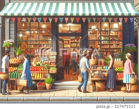 食料品店の店先 127475521