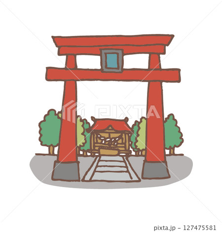 神社の鳥居のある風景 127475581