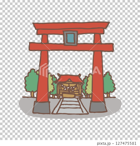 Scenery with a shrine torii 127475581
