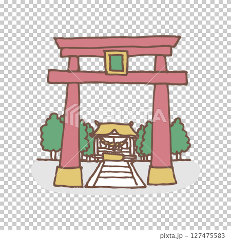神社の鳥居のある風景 127475583