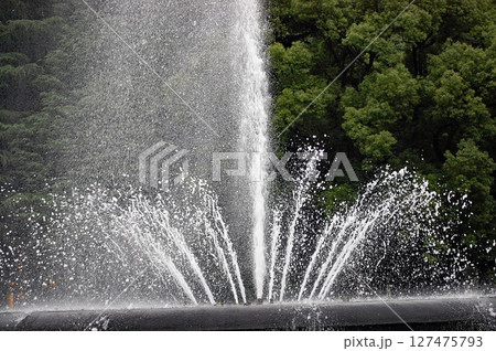 初夏の噴水の光景 127475793