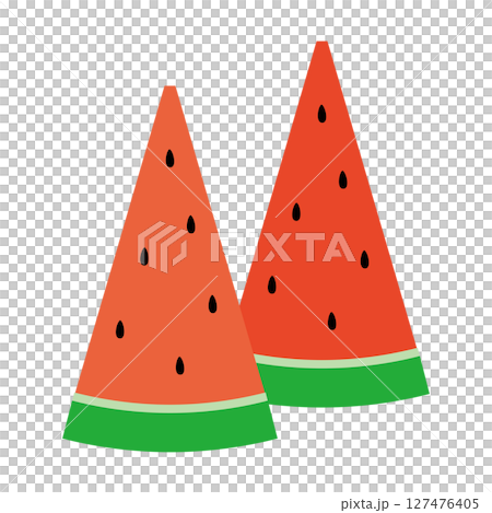 兩個切開的西瓜的插圖 兩個切開的西瓜的插圖 127476405