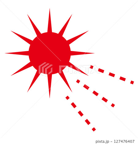 暑い日差し 太陽のイラスト 熱中症 1個 暑い日差し 太陽のイラスト 熱中症 1個 127476407