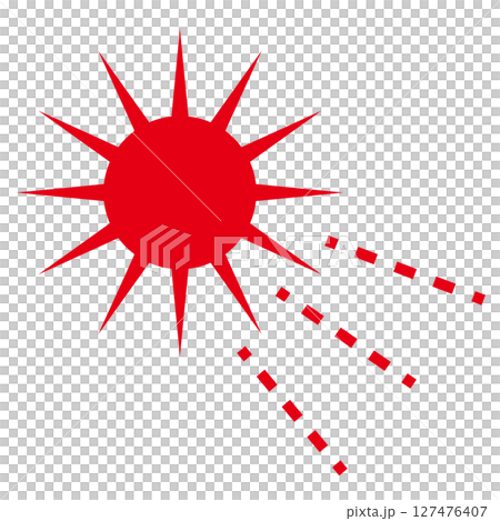 暑い日差し 太陽のイラスト 熱中症 1個 暑い日差し 太陽のイラスト 熱中症 1個 127476407