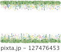 刺しゅう風野の花のフレーム 127476453