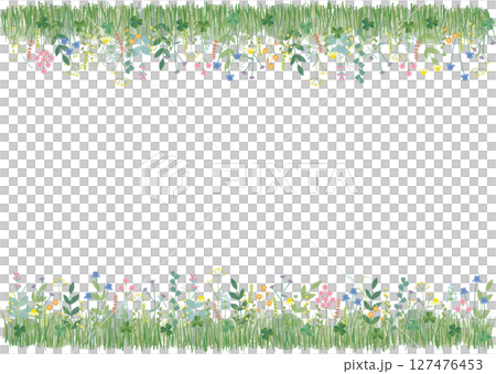 刺繡風格野花框架 127476453