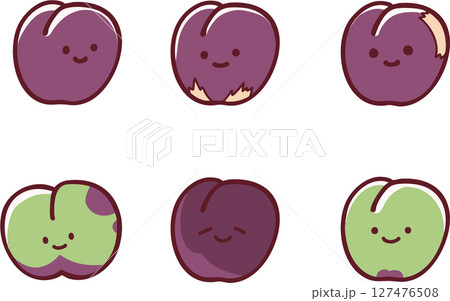 規格品と訳ありのすもものイラストセット 127476508