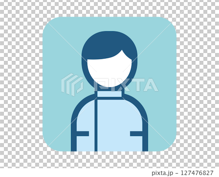 看護師ナースのシンプルな四角いカラフルカラーイラストアイコン 127476827