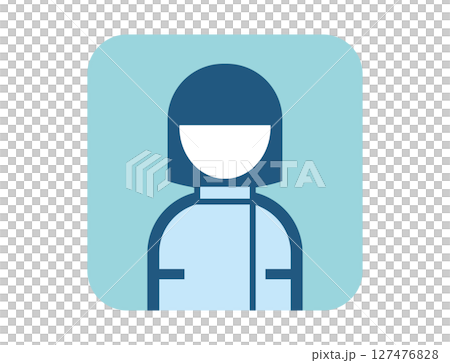 護士簡單的方形彩色插圖圖標 127476828