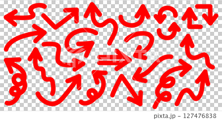 Thick red arrow icon set 127476838