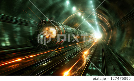 Journey through a futuristic portal into a star-studded dimension of mystery 127476890