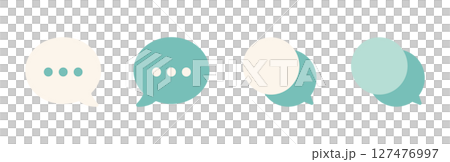 Pastel colored flat speech bubble icon set, chat, conversation, message material 127476997