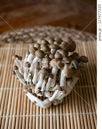 fresh brown shimeji mushroom or beech mushroom. 127477320