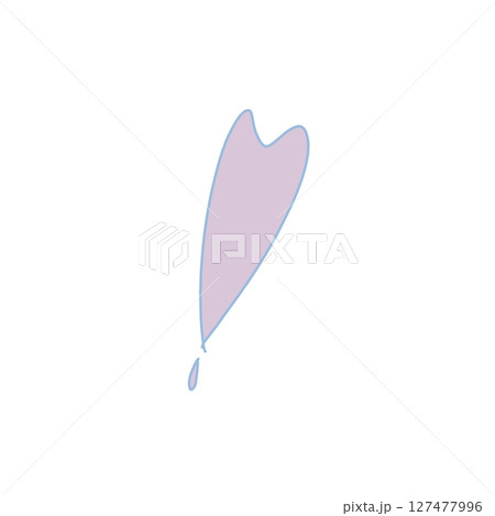 手描きのビックリマーク - ハート型（柔らかいラベンダー色 × 柔らかい青） 127477996