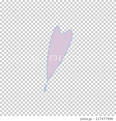 手描きのビックリマーク - ハート型（柔らかいラベンダー色 × 柔らかい青） 127477996