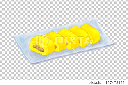 Watercolor illustration of eel roll Watercolor illustration of eel roll 127478151
